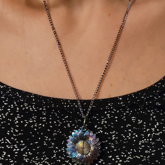 Women GIrls Teens You Are My Sunshine Openable Locket Gold Multicolor Necklace - Picture 6 of 7